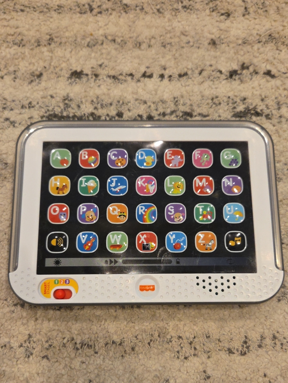 Fisher-Price White Learning Tablet with Colorful Alphabet Buttons